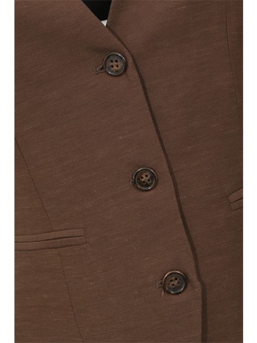 Gilet in misto lino e viscosa BLUGIRL | RA6157 T8823P9414